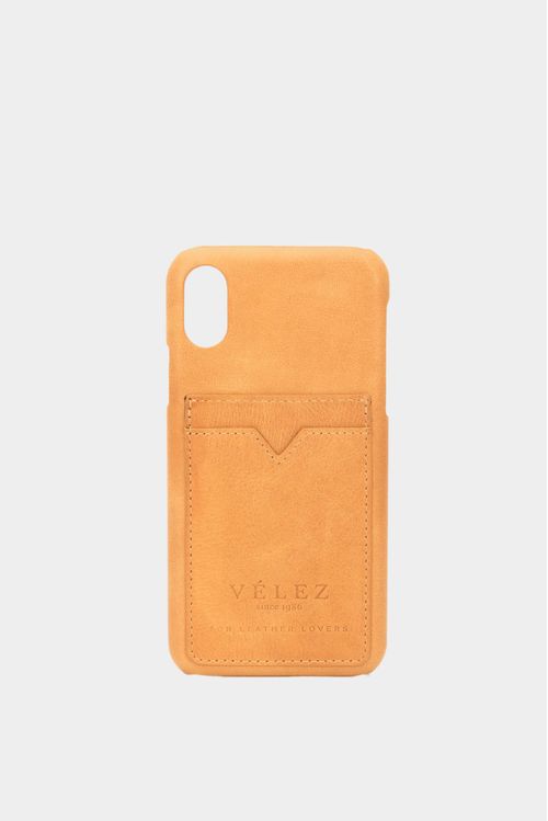 Porta celular bence de cuero Miel