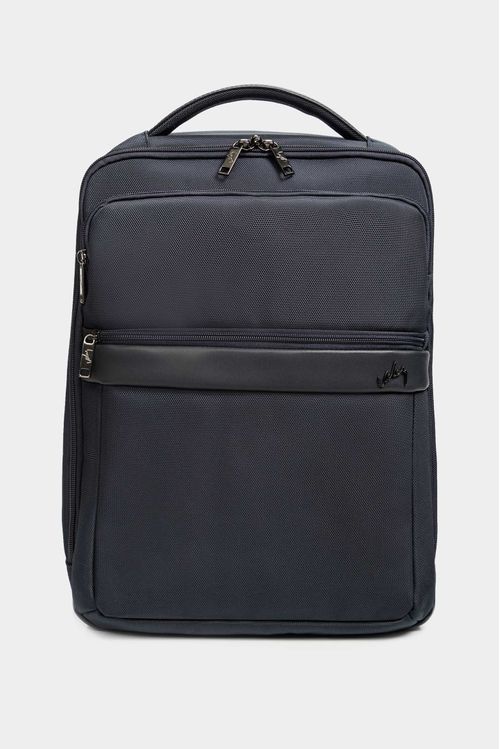 Morral Bolt de cuero y lona para hombre bolsillos frontales Azul Oscuro