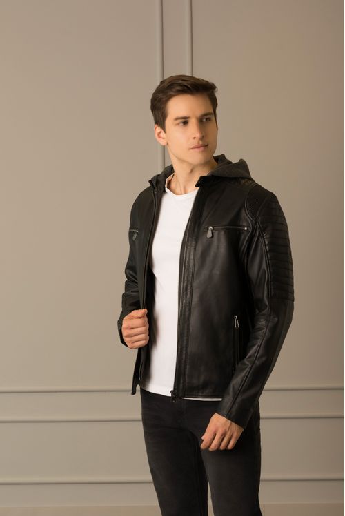 Chaqueta de piel para hombre tipo Blazer 