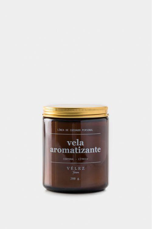 Vela aromática en cera de soya para hombre pabilo encerado Amarillo