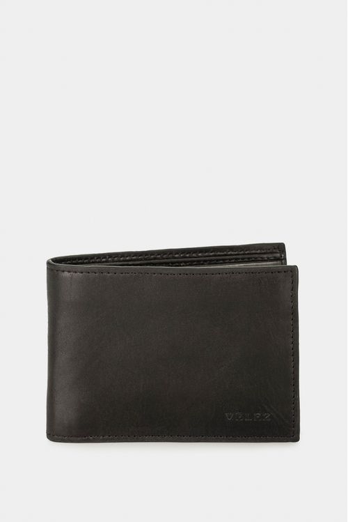 Billetera zafiro de cuero para hombre contraste interno