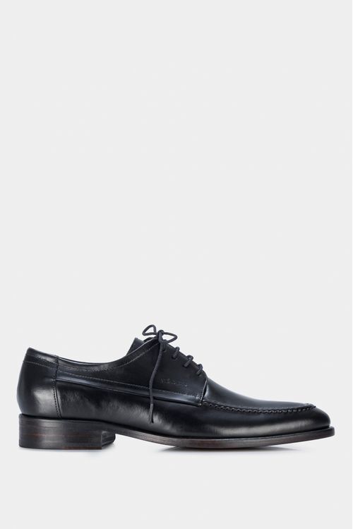 Zapatos cordón draco de cuero liso para hombre vena con costura