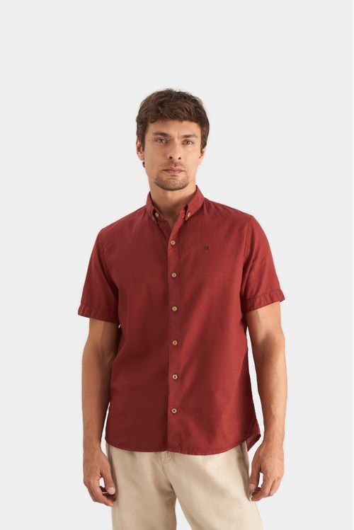Camisa semi lino caribe para hombre manga corta