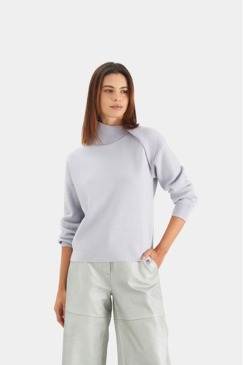 Sweater calas tejido para mujer solapa efecto drapeado