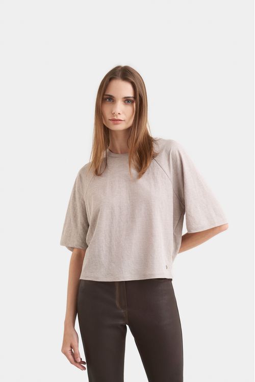 Camiseta trufa tejido de punto para mujer efecto jaspe