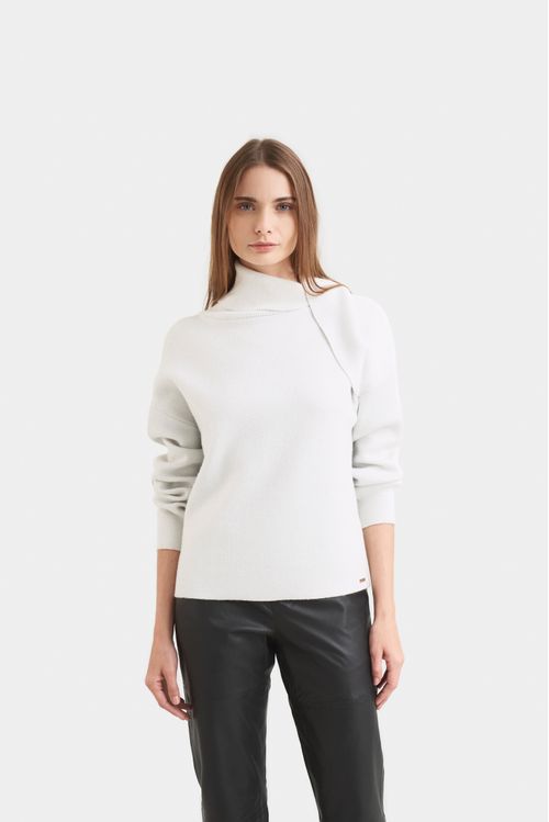 Sweater calas tejido para mujer solapa efecto drapeado