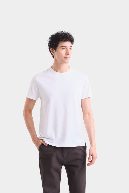 Camiseta perú cuello redondo para hombre basica jersey Blanco