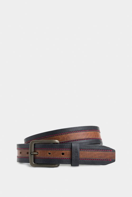 Cinturón unifaz soft de cuero para hombre punta trapecio