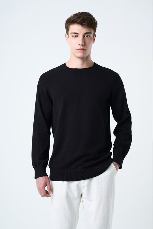 Sweater tejido en algodón para hombre manga ranglan