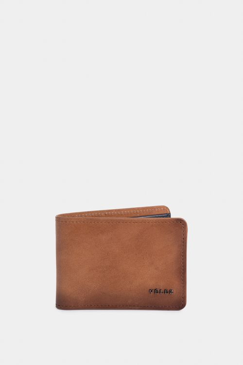 Billetera Yucatán de cuero para hombre detalle contraste