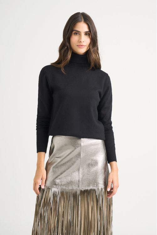 Sweater tejido básico Maqui para mujer cuello tortuga
