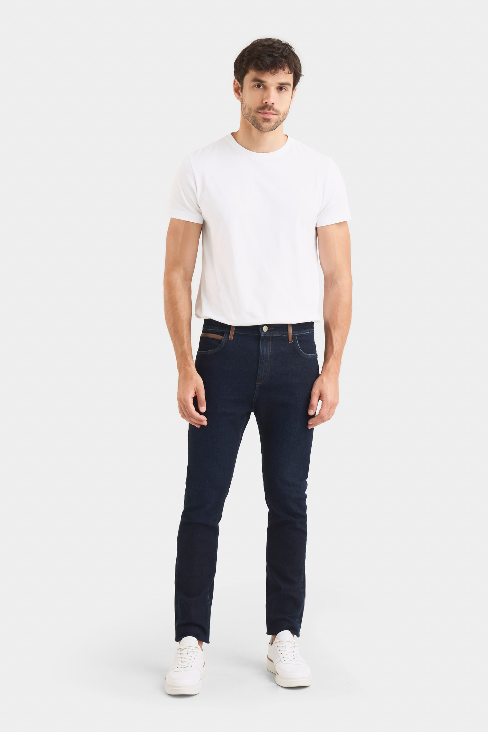 Jean hori blue denim para hombre pasadores en cuero Azul 30-1