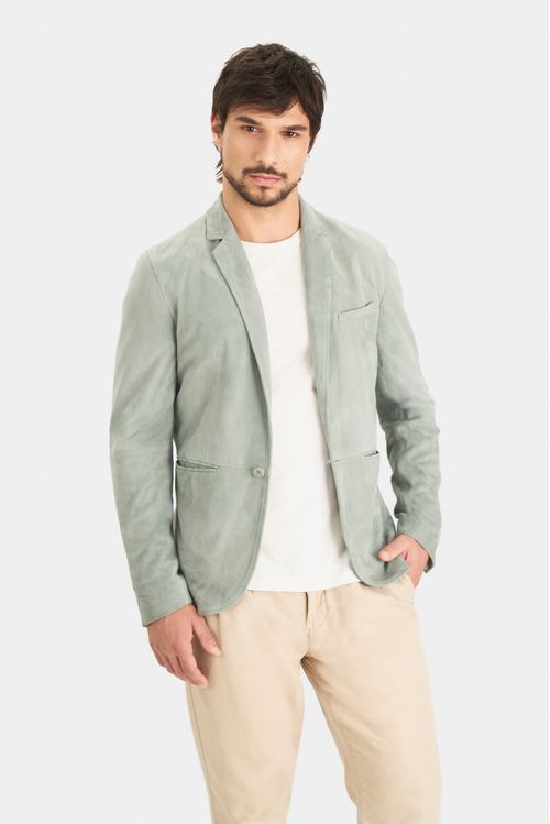 Blazer niger de gamuza para hombre fit semi ajustado