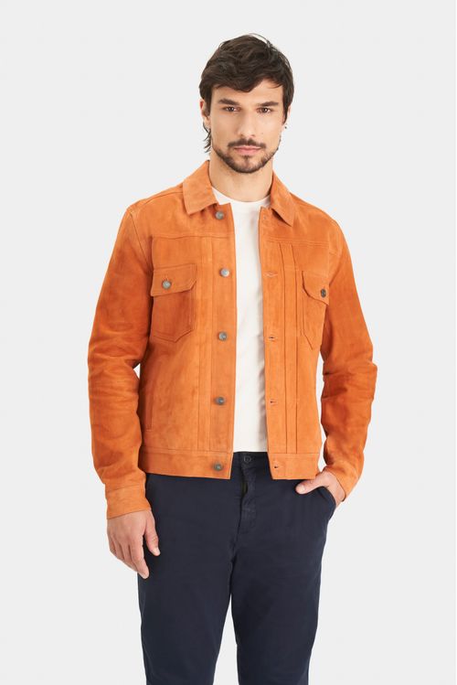 Chaqueta Zambeze de gamuza para hombre cuello camisero